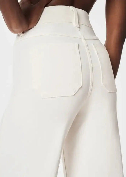 Tummy Control Cropped Wide-Leg Jeans