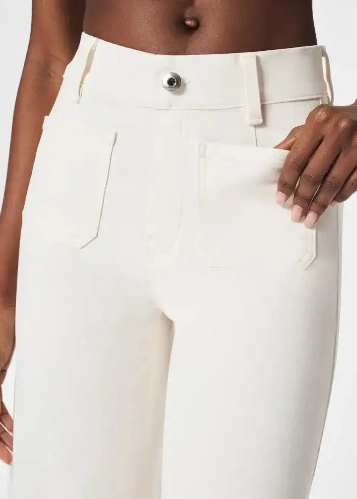 Tummy Control Cropped Wide-Leg Jeans