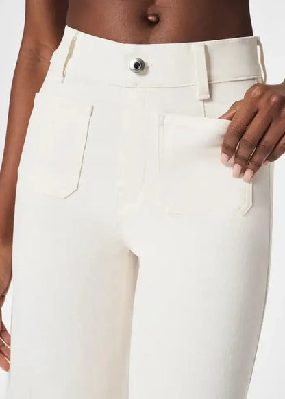 Tummy Control Cropped Wide-Leg Jeans