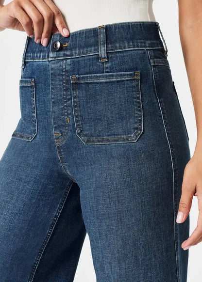 Tummy Control Cropped Wide-Leg Jeans