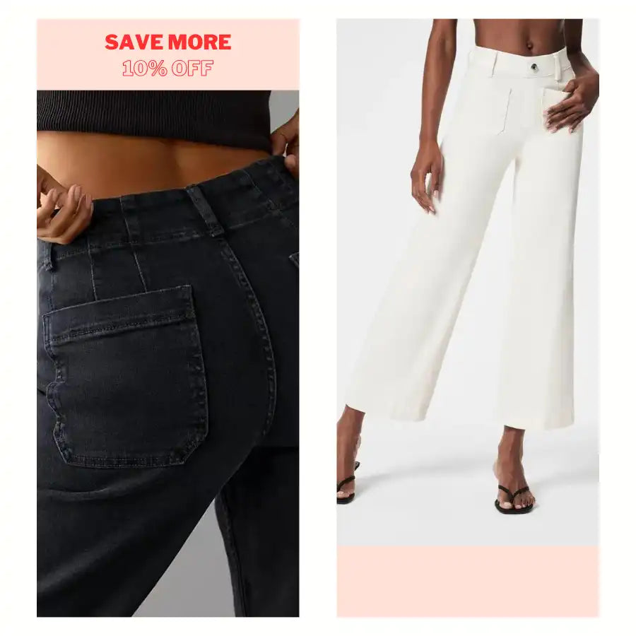 Tummy Control Cropped Wide-Leg Jeans