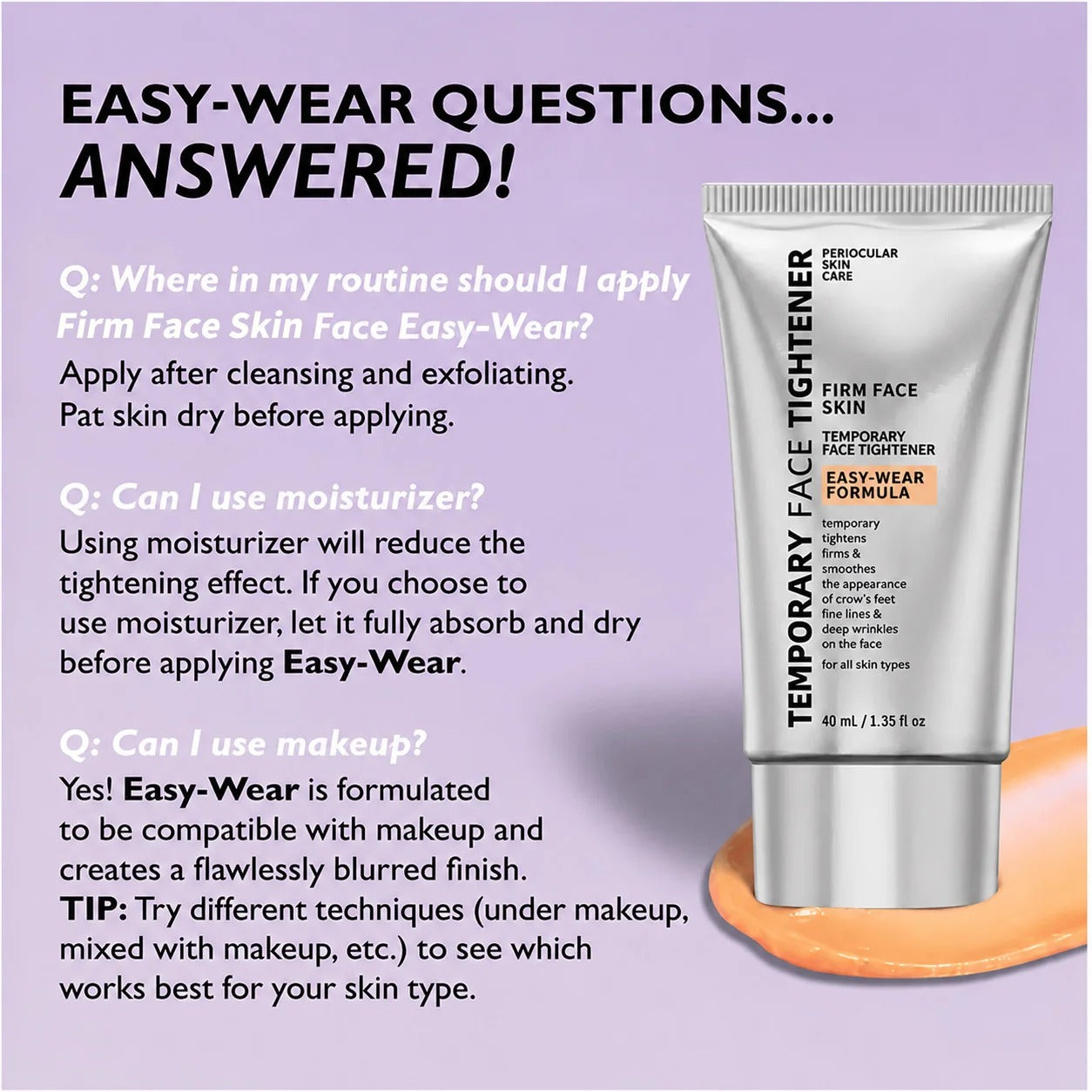 Instant Firming Temporary Face Tightener Easy-Wear Formula