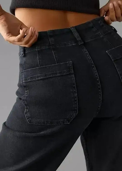 Tummy Control Cropped Wide-Leg Jeans