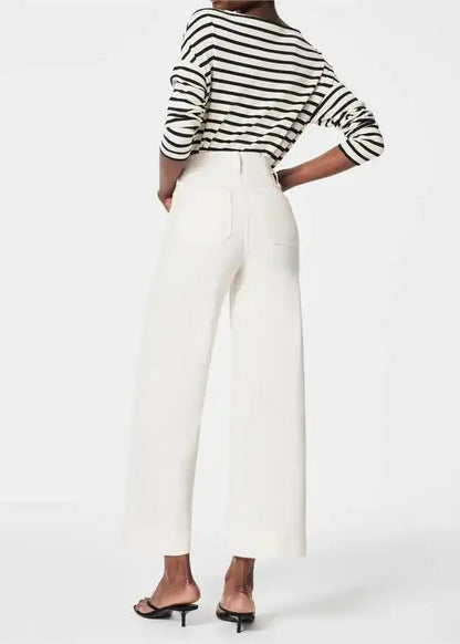 Tummy Control Cropped Wide-Leg Jeans